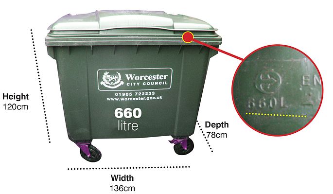 Green bin 660 litres