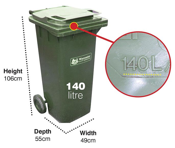 Green bin 140 litres