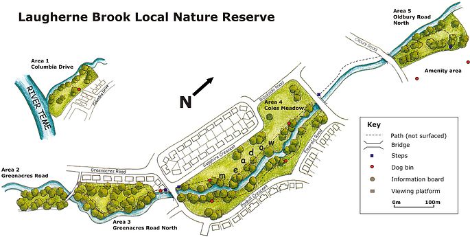 Map of Laugherne Brook LNR